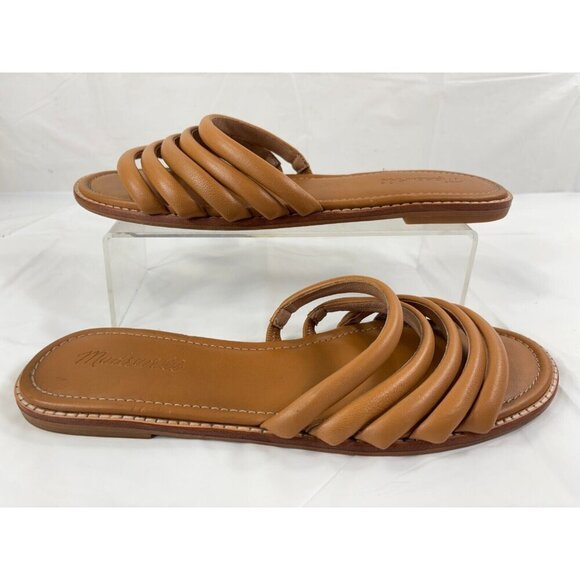 Madewell Addie Leather Slide Sandal in Desert Camel Tan Women's Size 9 - Picture 7 of 11
